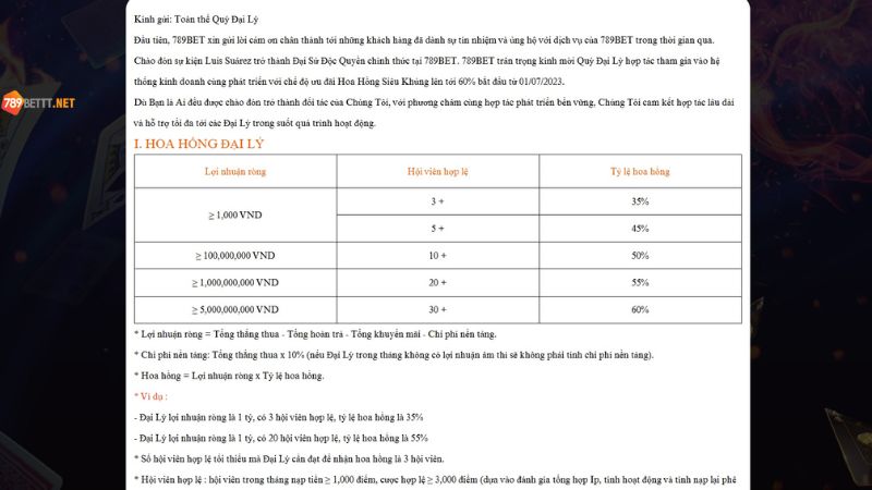 Cách làm đại lý 789Bet - các chính sách cơ bản